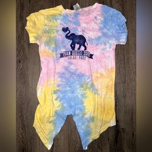 San Diego Zoo Safari Park Lion T-Shirt Women Medium M Crew Neck Tie Dye Unique